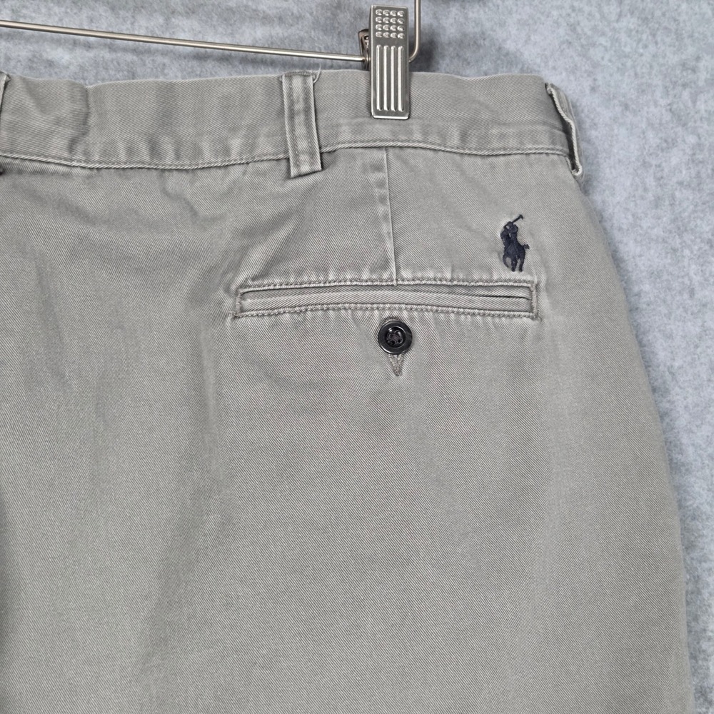 Polo Ralph Lauren Mens 40 x 31.5 Preston Pant Chino‎ Gray Cotton Straight Leg